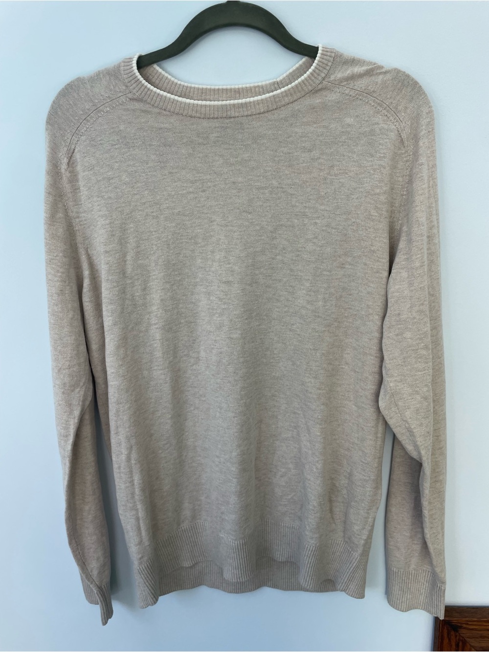 Boggi Brand New Men's Classic Crewneck Sweater in Light Beige